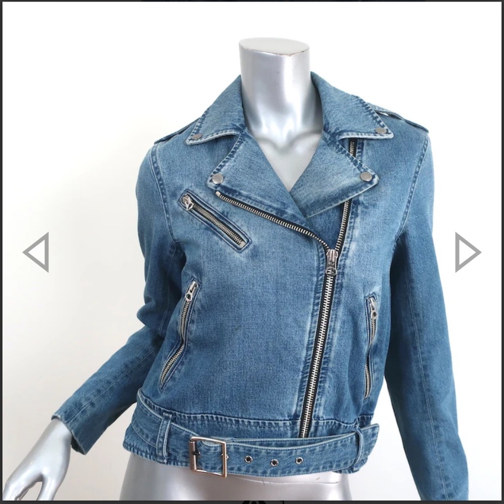 Rag & Bone Abbey Denim Moto Jacket (Large)